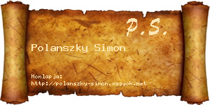 Polanszky Simon névjegykártya